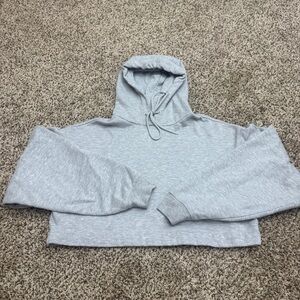 ALO Yoga Light Gray Cropped Hoodie